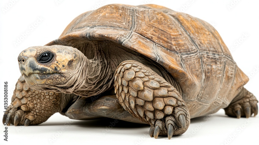 Obraz premium Tortoise A tan tortoise stands, its textured shell detailed