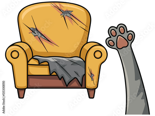 Scratched chair icon vector��