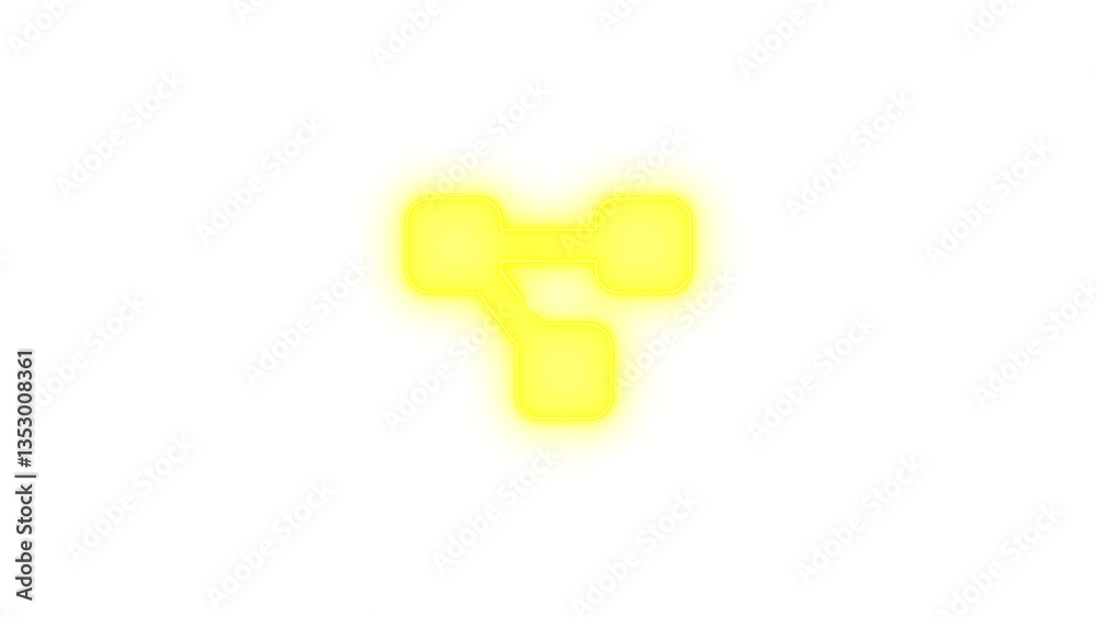 Obraz premium Diagram project icon yellow color glowing neon on transparent background
