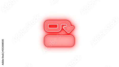 Diagram successor icon red color glowing neon on transparent background