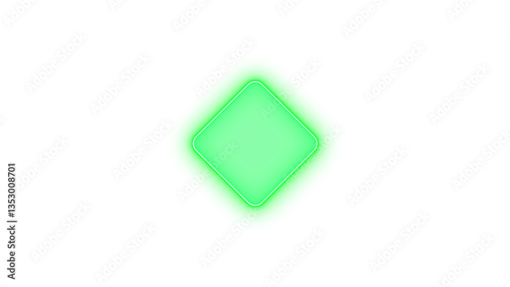 Diamond icon green color glowing neon on black background Diamond icon green color glowing neon on black background