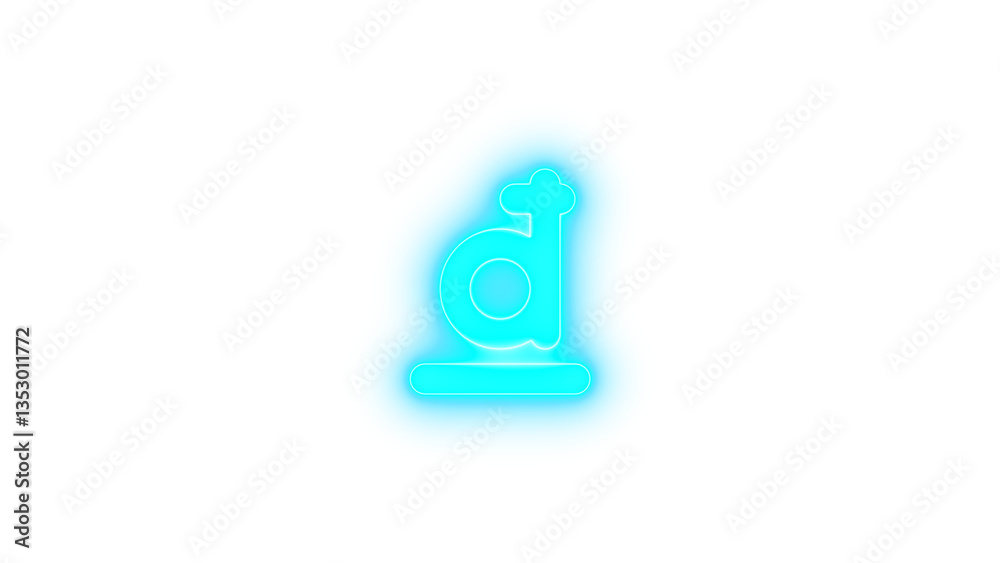 Dong sign icon cyan color glowing neon on transparent background Dong sign icon cyan color glowing neon on transparent background