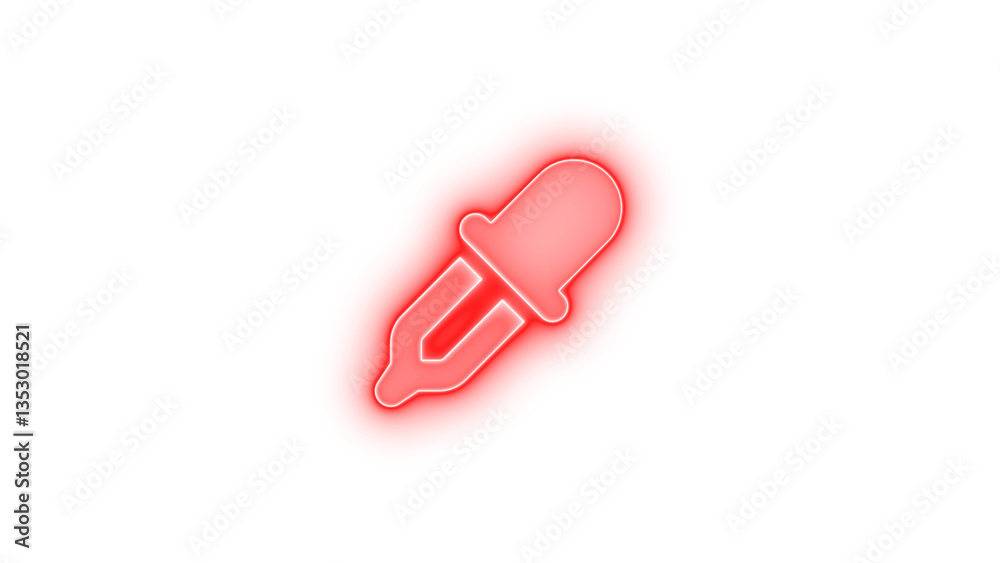 Eye dropper icon red color glowing neon on transparent background Eye dropper icon red color glowing neon on transparent background