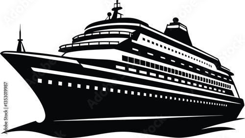 cruise ship silhouette vector,big cruise ship clip art