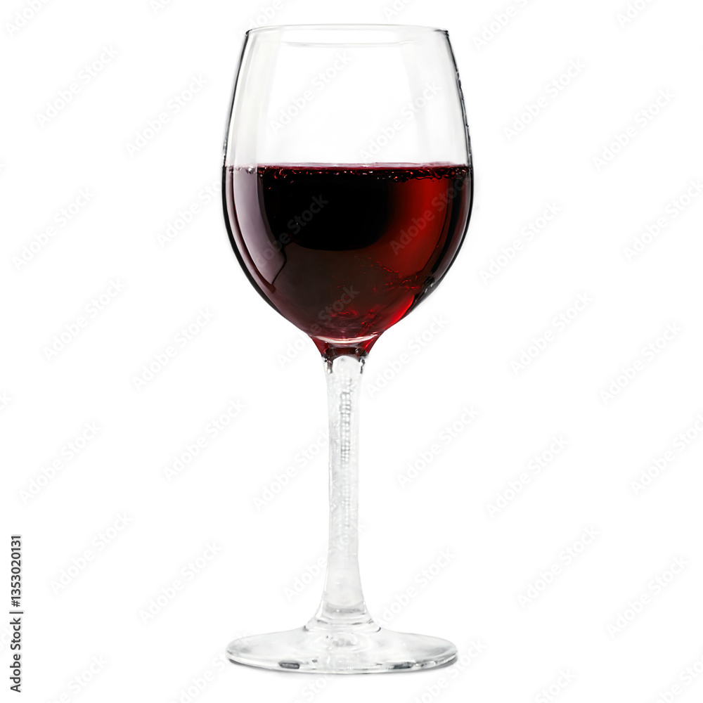 Glass of red wine isolated on black background