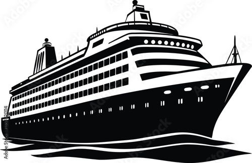 cruise ship silhouette vector,big cruise ship clip art