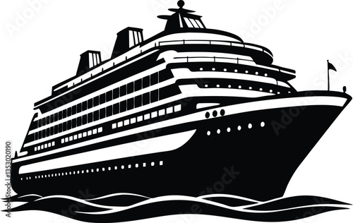cruise ship silhouette vector,big cruise ship clip art