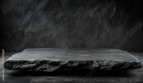 Dark grey stone slab display product photography background