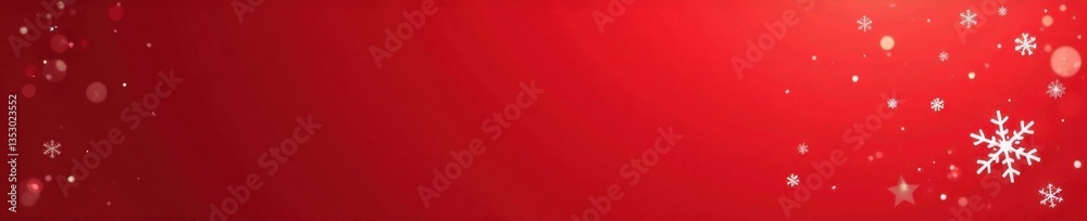 Minimalist Christmas illustration featuring small snowflakes in red gradient background, Winter, Red Minimalist Christmas illustration featuring small snowflakes in red gradient background, Winter, Red