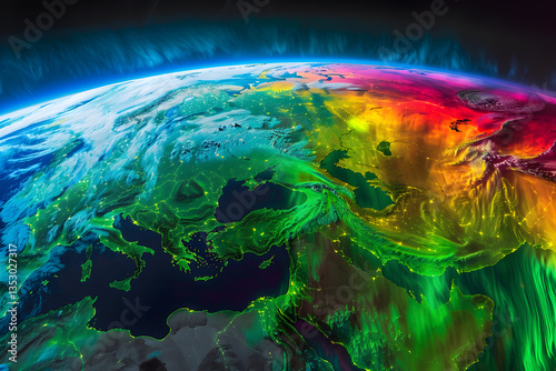 Satellite View of Global Weather Patterns Illuminating Earth's Diverse Climates