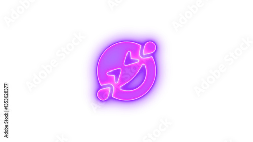 Wallpaper Mural Face grin squint tears icon purple color glowing neon on transparent background Torontodigital.ca