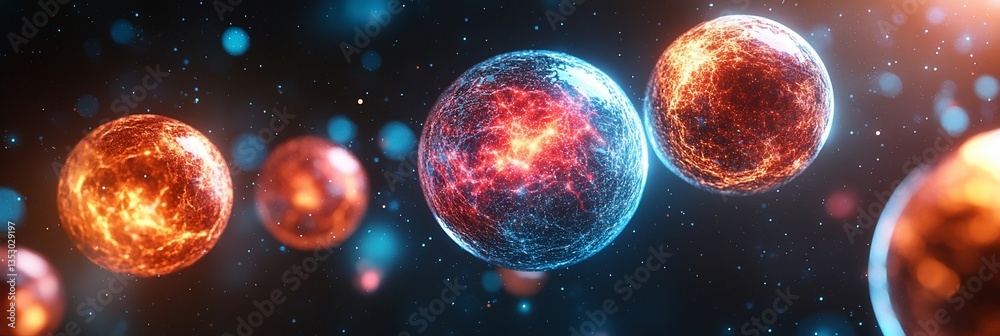 Glowing Orbs Energy Universe Cosmic Abstract Art Glowing Orbs Energy Universe Cosmic Abstract Art