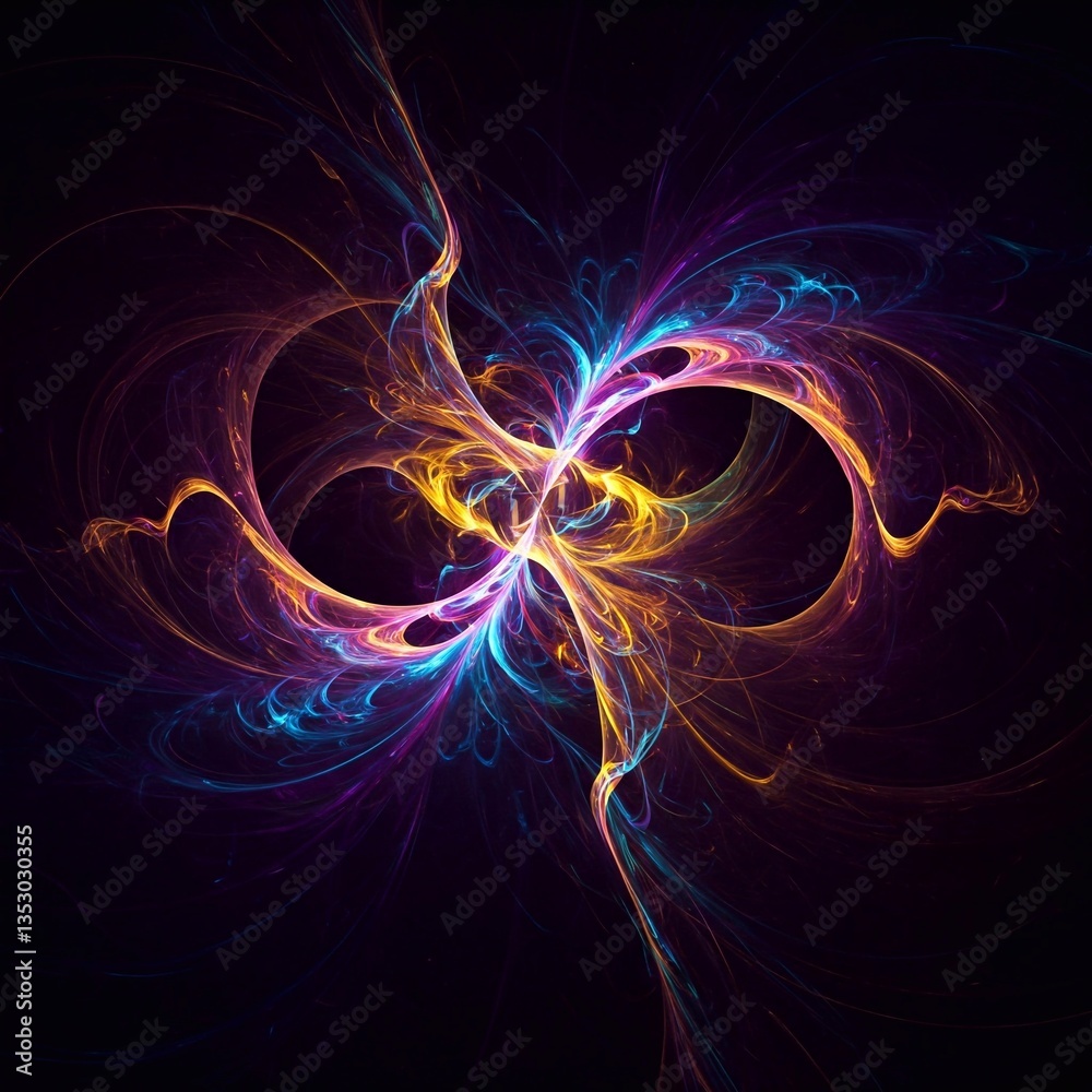 Fototapeta premium abstract fractal background with space AI generative