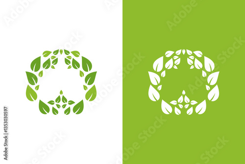 Eco lungs and leaves logo. Premium internal organ logotype design template.