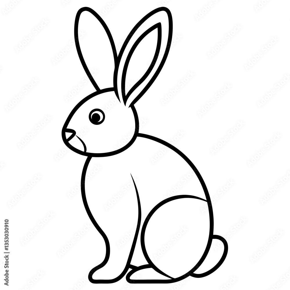 Obraz premium Easter Bunny Line Art Drawing