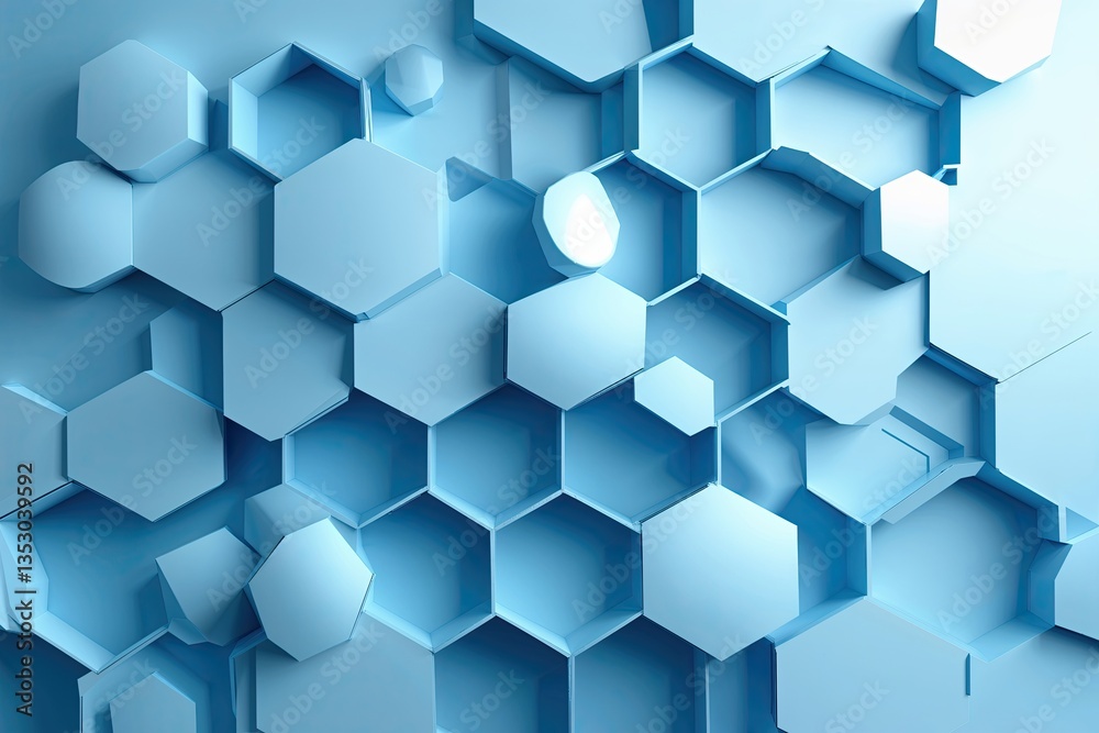 Light Blue Abstract Background with Hexagonal Shapes for Medical Technology Design Light Blue Abstract Background with Hexagonal Shapes for Medical Technology Design