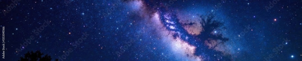 Fototapeta premium Stunning starry night sky with galaxies and nebulas shining bright, space, astronomical phenomenon