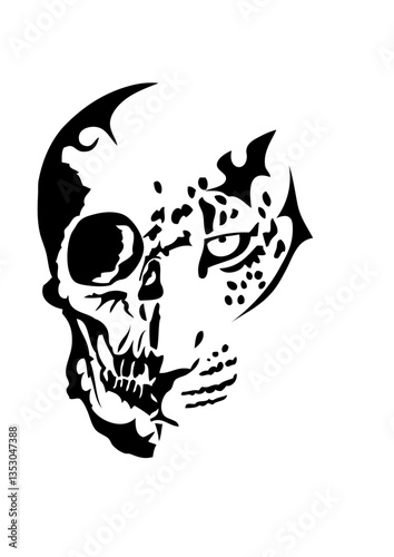 Tribal tete de mort leopards