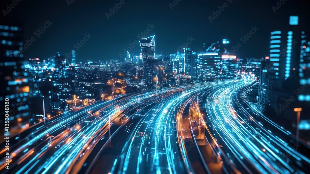 Fototapeta premium Digital Cityscape