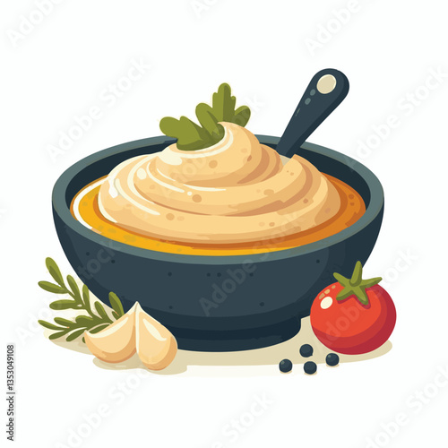 food, eggplant, cuisine, arabic, traditional, appetizer, vegetarian, dip, hummus, babaganoush, turkish, lebanese, vegetable, mediterranean, ganoush, parsley, healthy, snack, arabian, greek, baba, back