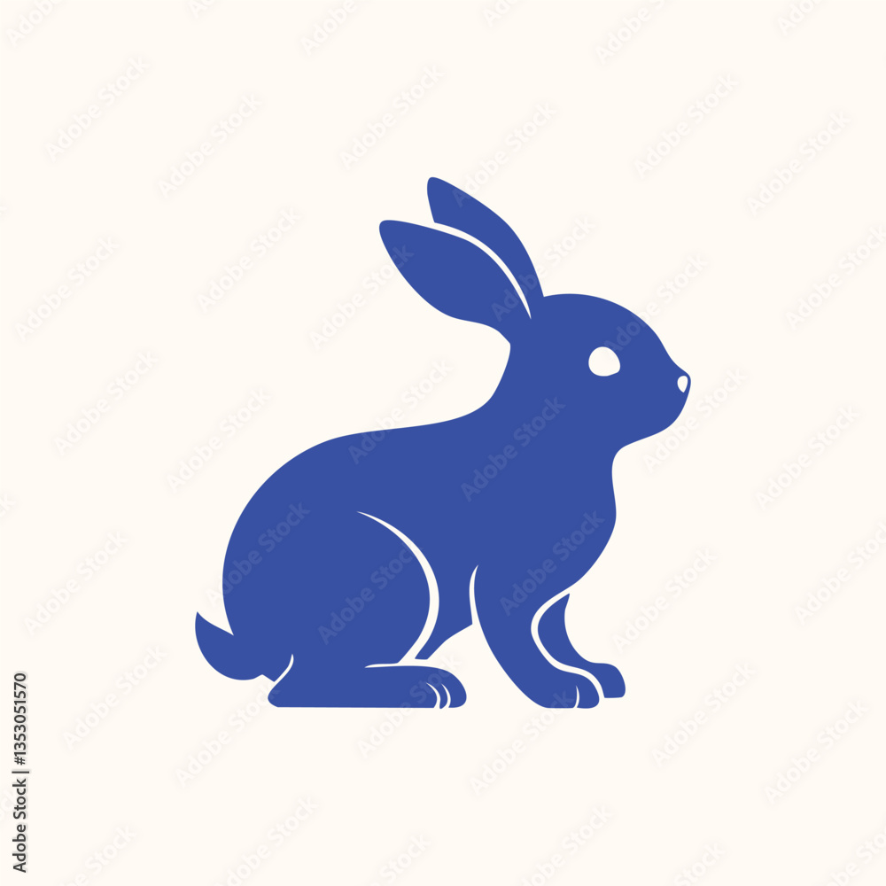 Obraz premium Rabbit silhouette isolated vector character