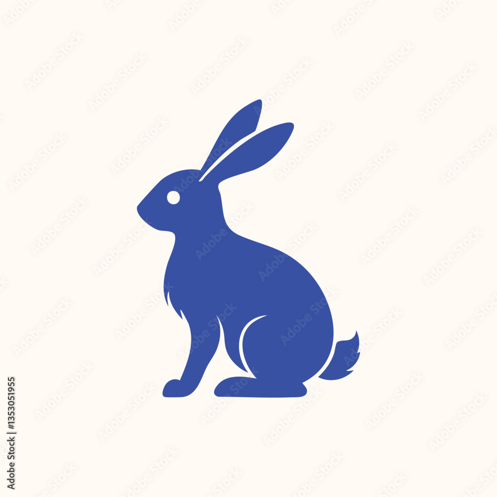 Obraz premium Rabbit silhouette isolated vector character