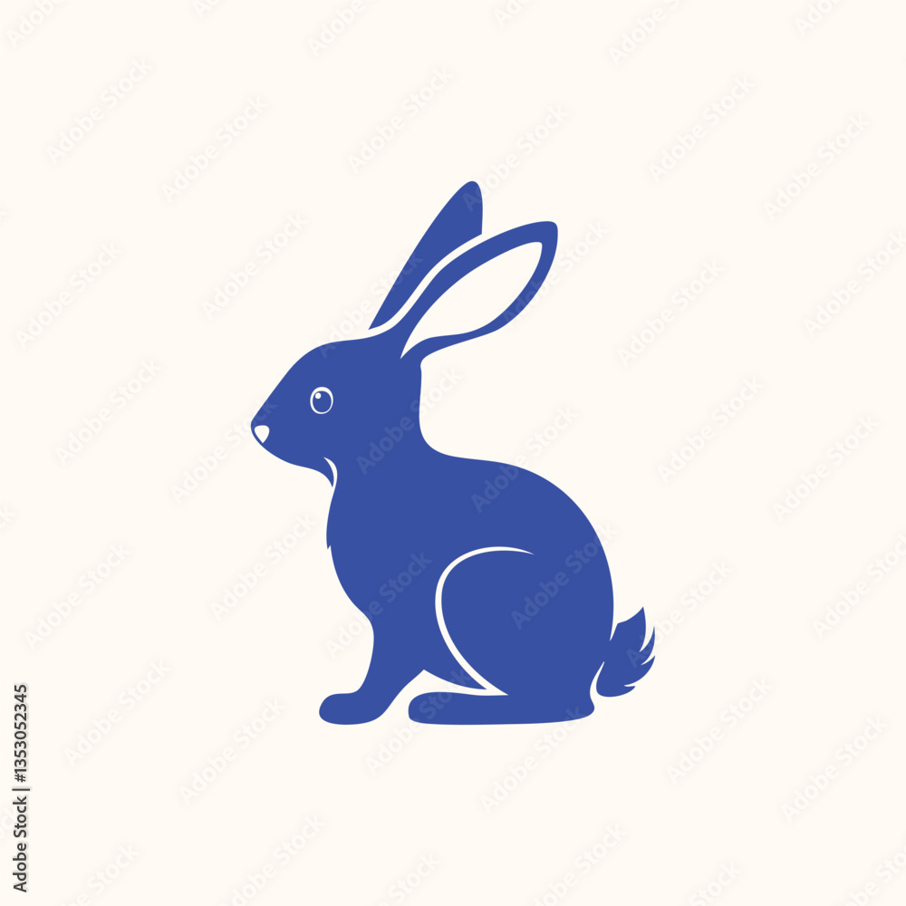 Obraz premium Rabbit silhouette isolated vector character