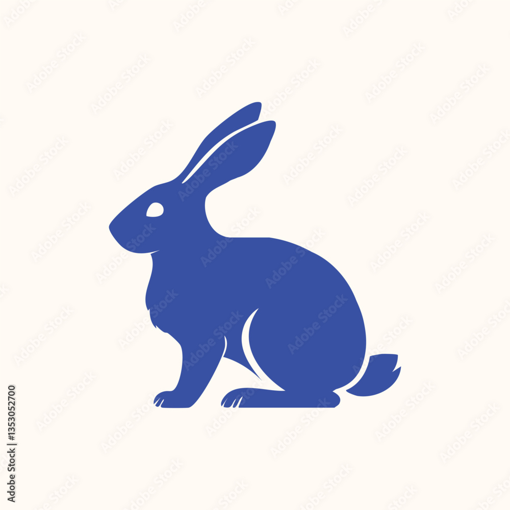 Obraz premium Rabbit silhouette isolated vector character