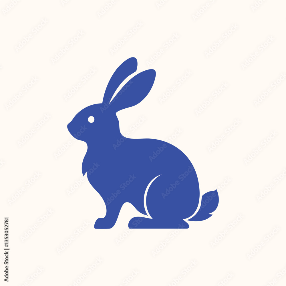 Obraz premium Rabbit silhouette isolated vector character