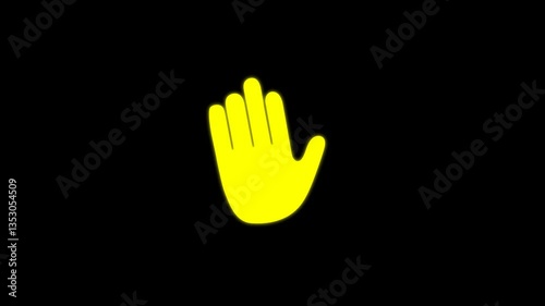 Raise Hand, Wave Hand, Hello Sign, Ask Question Querry 4k Motion Graphics Video Footage with Alpha Channel