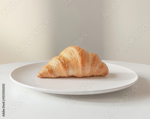 Croissant in a white plate