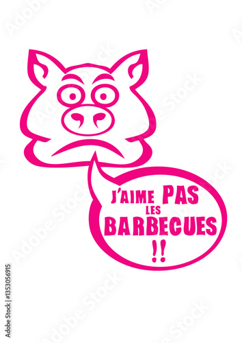 Cochon aime pas barbecue barbeuk bulle