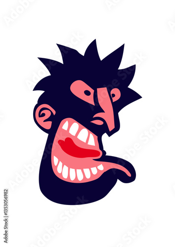 personnage gueule langue rale face cartoon
