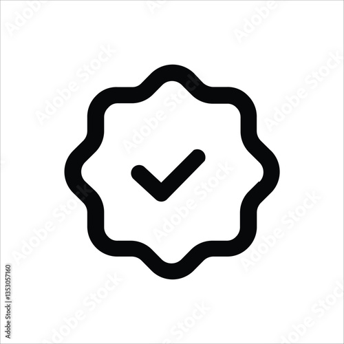 A checkmark badge icon for verification, authentication, and credibility purposes.
