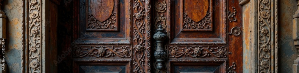 Ancient wooden door with intricate carvings, Ancient door, Wooden door Ancient wooden door with intricate carvings, Ancient door, Wooden door