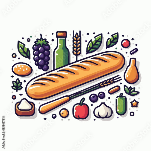 baguette, food, bread, bakery, breakfast, french, bun, meal, fresh, pastry, loaf, wheat, healthy, crust, tasty, nutrition, brown, isolated, flour, bake, organic, background, traditional, delicious, ce