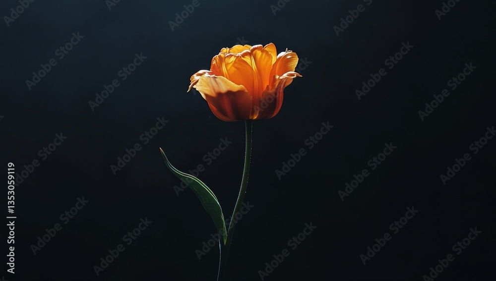 Single orange tulip on dark background (1) Single orange tulip on dark background (1)