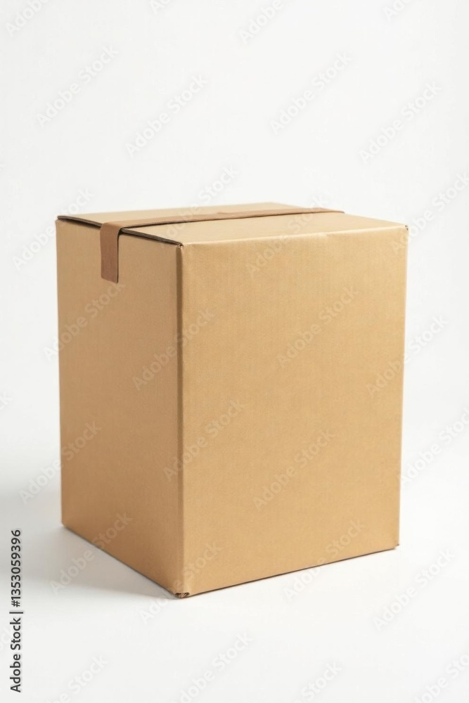 Box with earthy tone recycled cardboard isolated on white background, cardboard recycling, eco products, brown cardboard Box with earthy tone recycled cardboard isolated on white background, cardboard recycling, eco products, brown cardboard