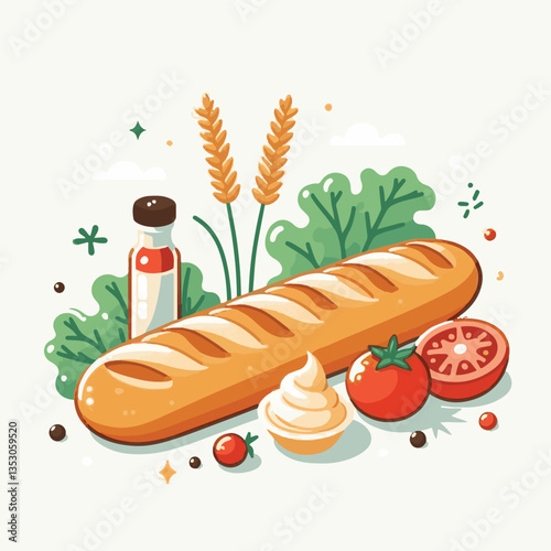 baguette, food, bread, bakery, breakfast, french, bun, meal, fresh, pastry, loaf, wheat, healthy, crust, tasty, nutrition, brown, isolated, flour, bake, organic, background, traditional, delicious, ce