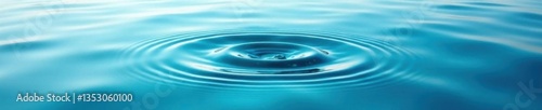 Calm ocean surface with a clear water drop and circular waves,  wave,  serene