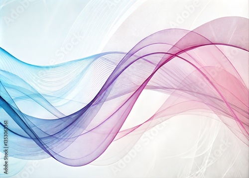 Abstract Flowing Lines in Blue, Purple, and Pink on a Light Background, Awesome and modern background