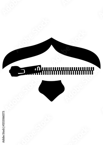 fermeture bouche cousue moustache levre