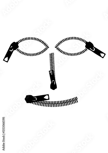 fermeture eclair smiley   bouche nez