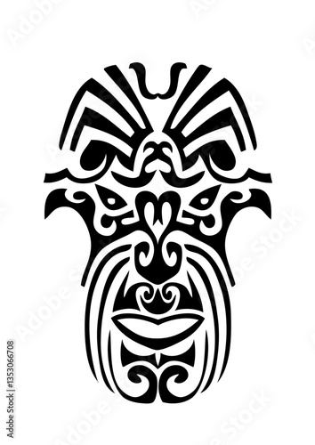 masque maori dessin tribal tattoo ethnique