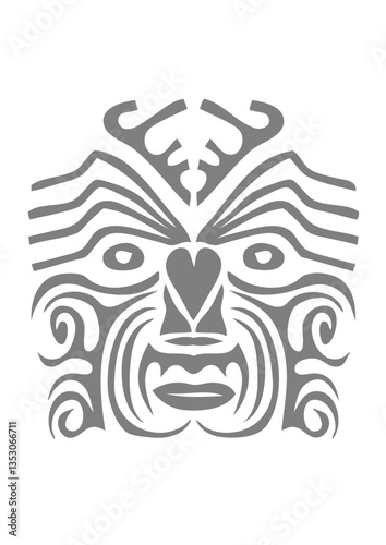 masque maori dessin tribal tattoo ethnique