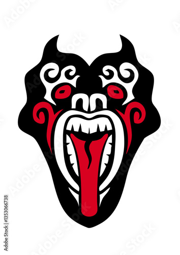 masque maori dessin tribal tattoo ethnique