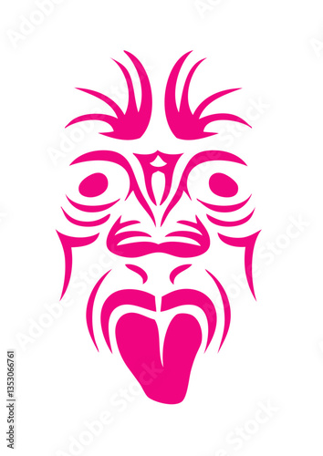 masque maori dessin tribal tattoo ethnique