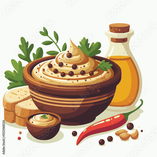 food, eggplant, cuisine, arabic, traditional, appetizer, vegetarian, dip, hummus, babaganoush, turkish, lebanese, vegetable, mediterranean, ganoush, parsley, healthy, snack, arabian, greek, baba, back