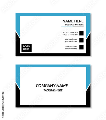 Creative, modern, simple, double sided business card, visiting card, design template layout