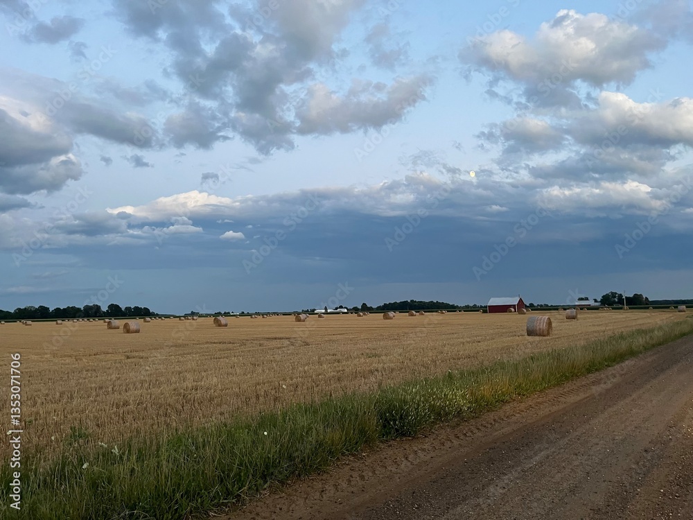 Obraz premium Along the hayfields